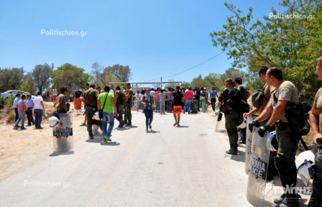 Αστυνομικός τραυματίστηκε σε πετροπόλεμο στο hotspot της Χίου