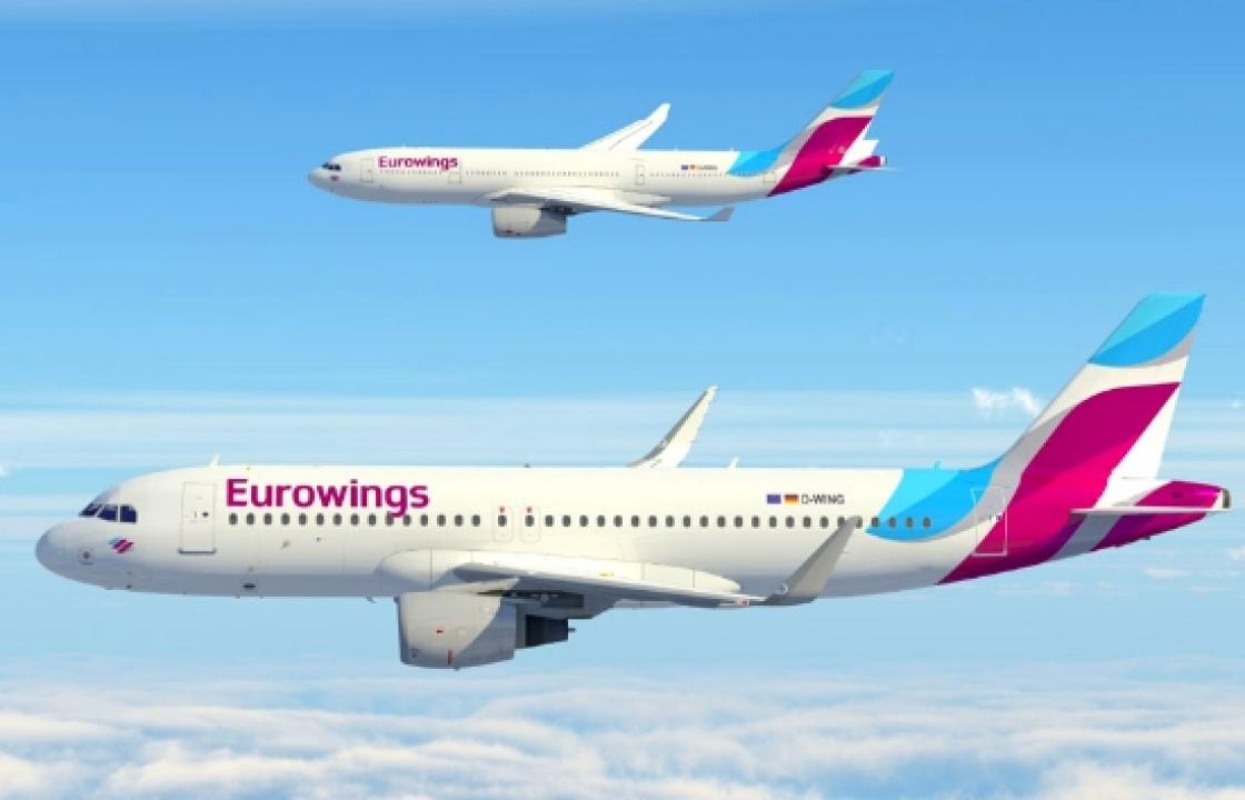 Eurowings: Αυξάνονται οι πτήσεις προς Ηράκλειο, Ρόδο και Κω